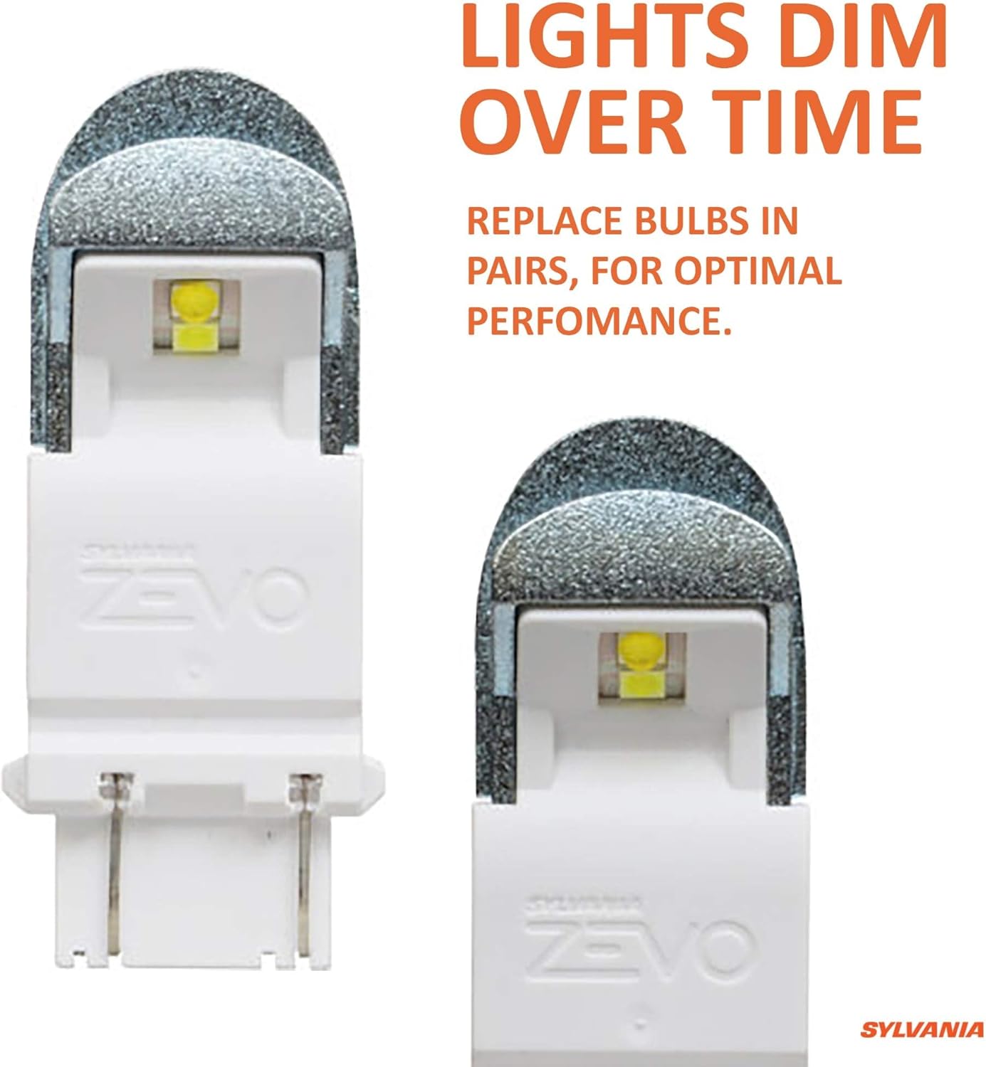 SYLVANIA - 4157 ZEVO LED White Bulb - Bright LED Bulb, Ideal for Daytime Running Lights (DRL) and Back-Up/Reverse Lights (Contains 2 Bulbs)