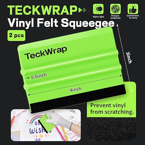 Vista 29 de Teckwrap - Escobilla de goma, fieltro y plástico de 4 pulgadas para calcomanías de vinilo para automóviles, herramienta de aplicación 1pcs Azul