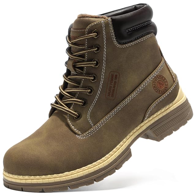 ANJOUFEMME Combat Work Hiking Boots for Women - Ladies Casual Waterproof Outdoor Boots Walking Hiking Shoes Backpacking Boots