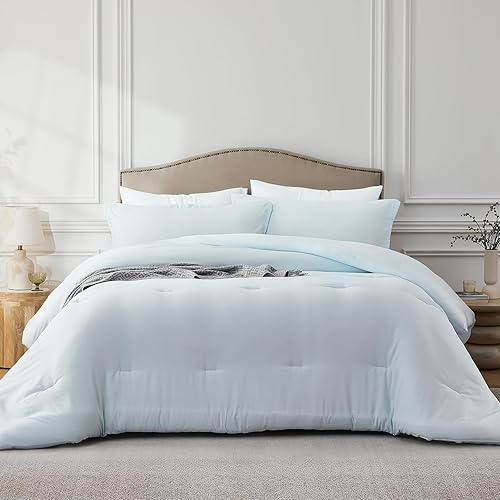 Miniatura 2 de Quataly SkyBlue - Juego de edredón Queen  Juego de ropa de cama ligero bohemio de 3 piezas  Edredón de microfibra lavada para cama Queen  Colcha