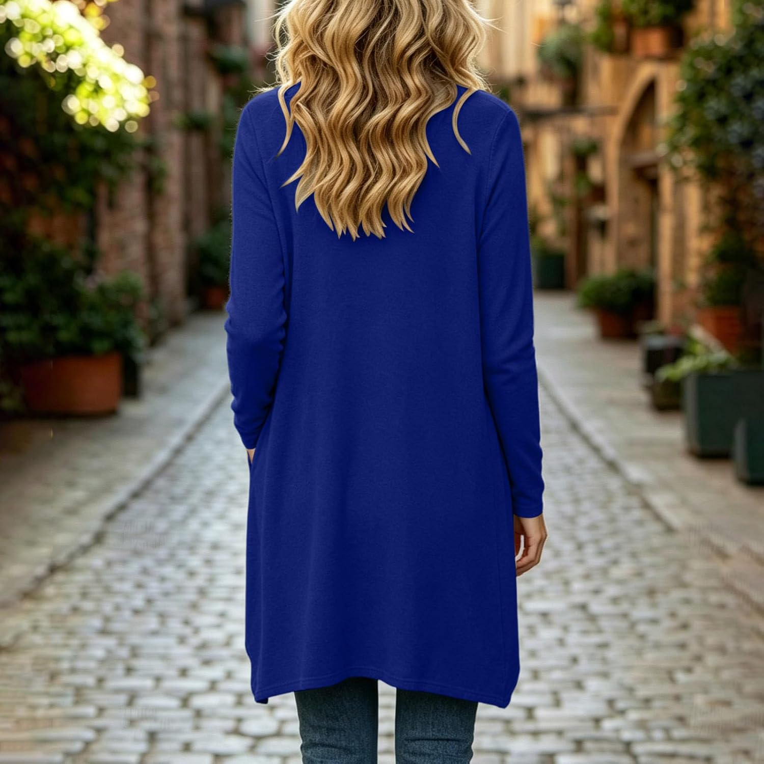 Light Cardigans for Women Fall Open Front Long Sleeve Draped Jacket
