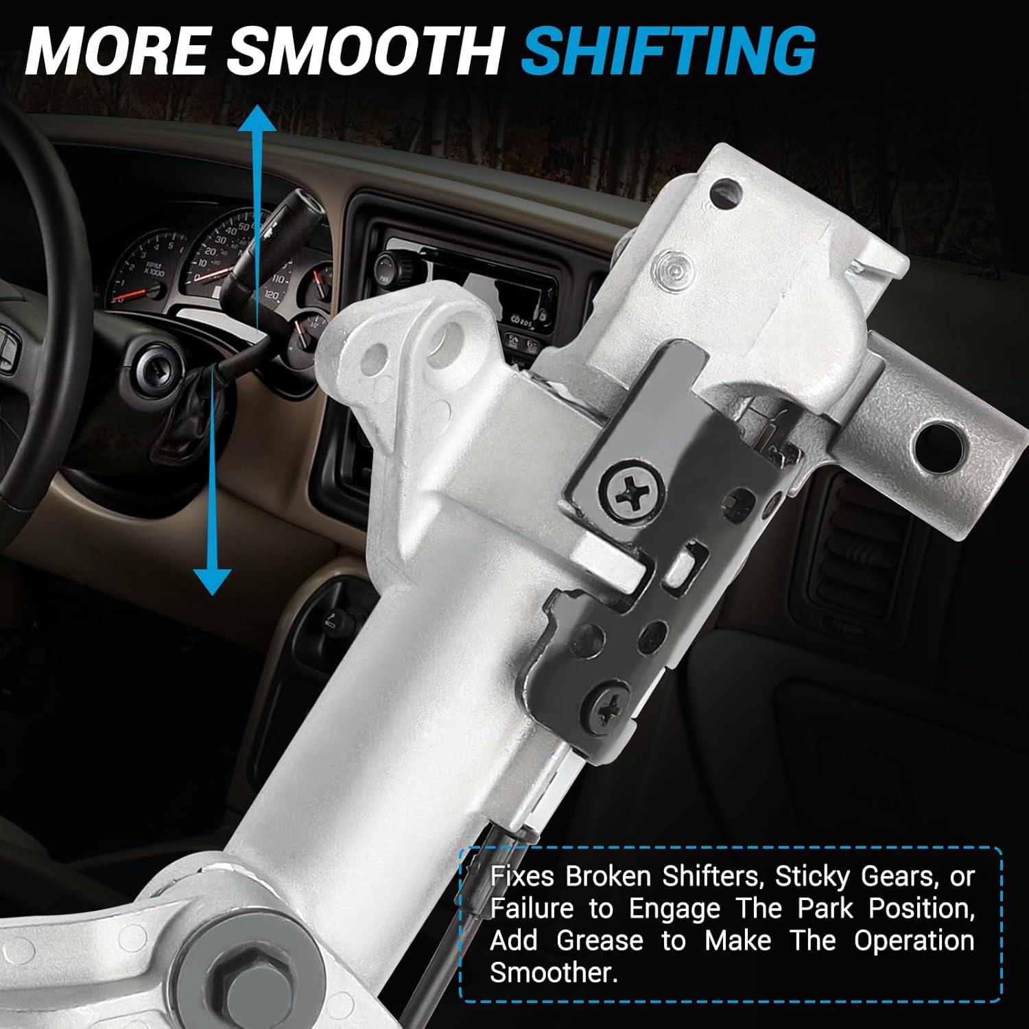 905-120 Shifter Assembly Fit for Chevy Silverado 1500 2500 3500 Avalanche Blazer S10/GMC Sierra Jimmy Sonoma Savana 1500 Yukon/Escalade ESV, etc, Steering Column Shift Mechanism