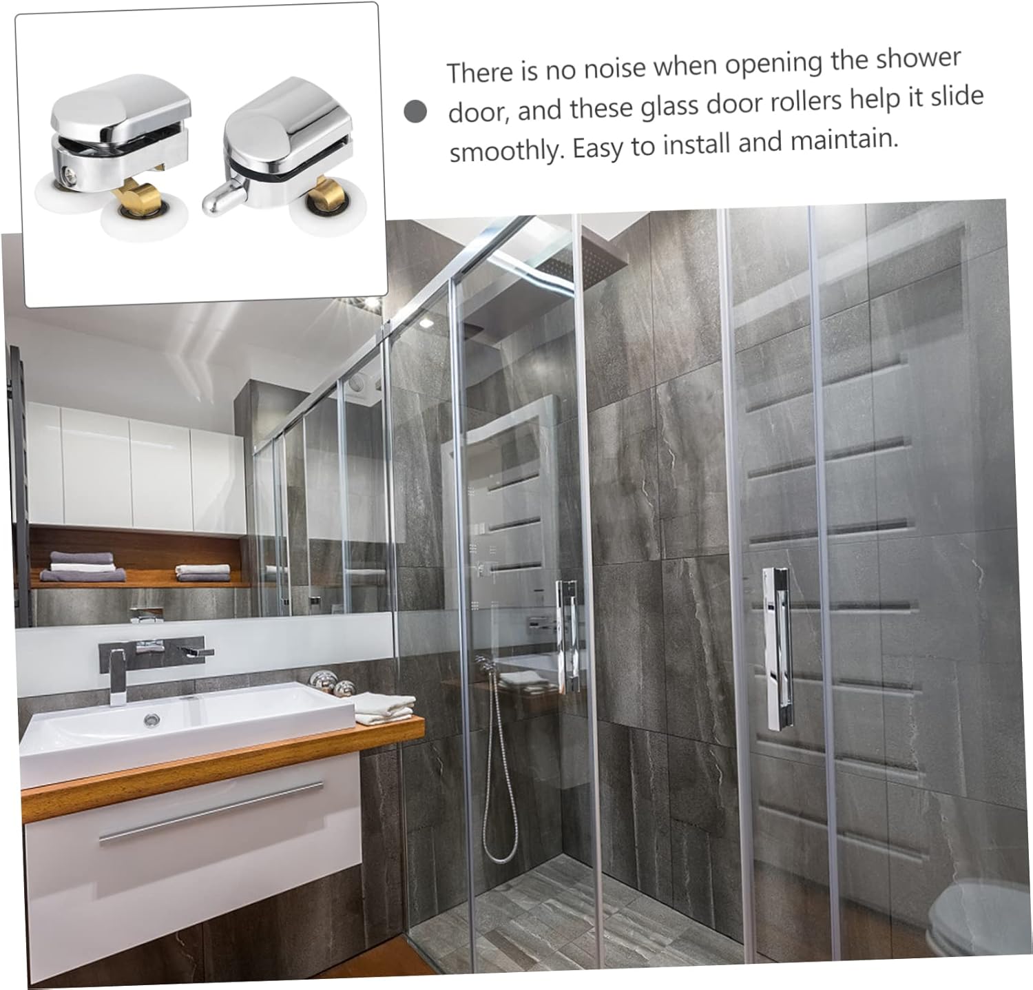 ARTIBETTER 3 Sets Shower Door Parts Rollers Easy Install Runners Replacement Pulleys