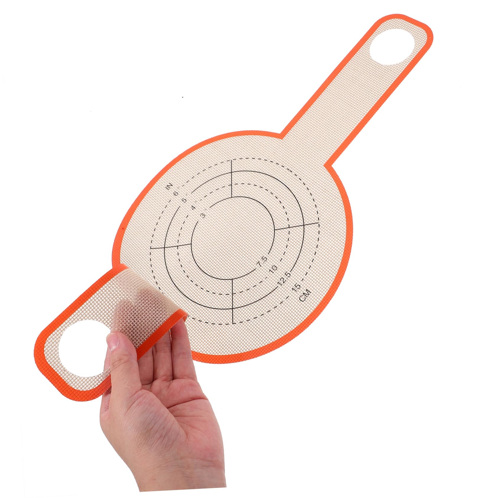 COLLBATH Tapis de Cuisson pour Pâte avec Longue Poignée Orange Graduée, Élingue à Pain Réutilisable en Silicone Antiadhésif, Accessoire Pâtisserie pour Four et Transfert de Pâte, Résistant