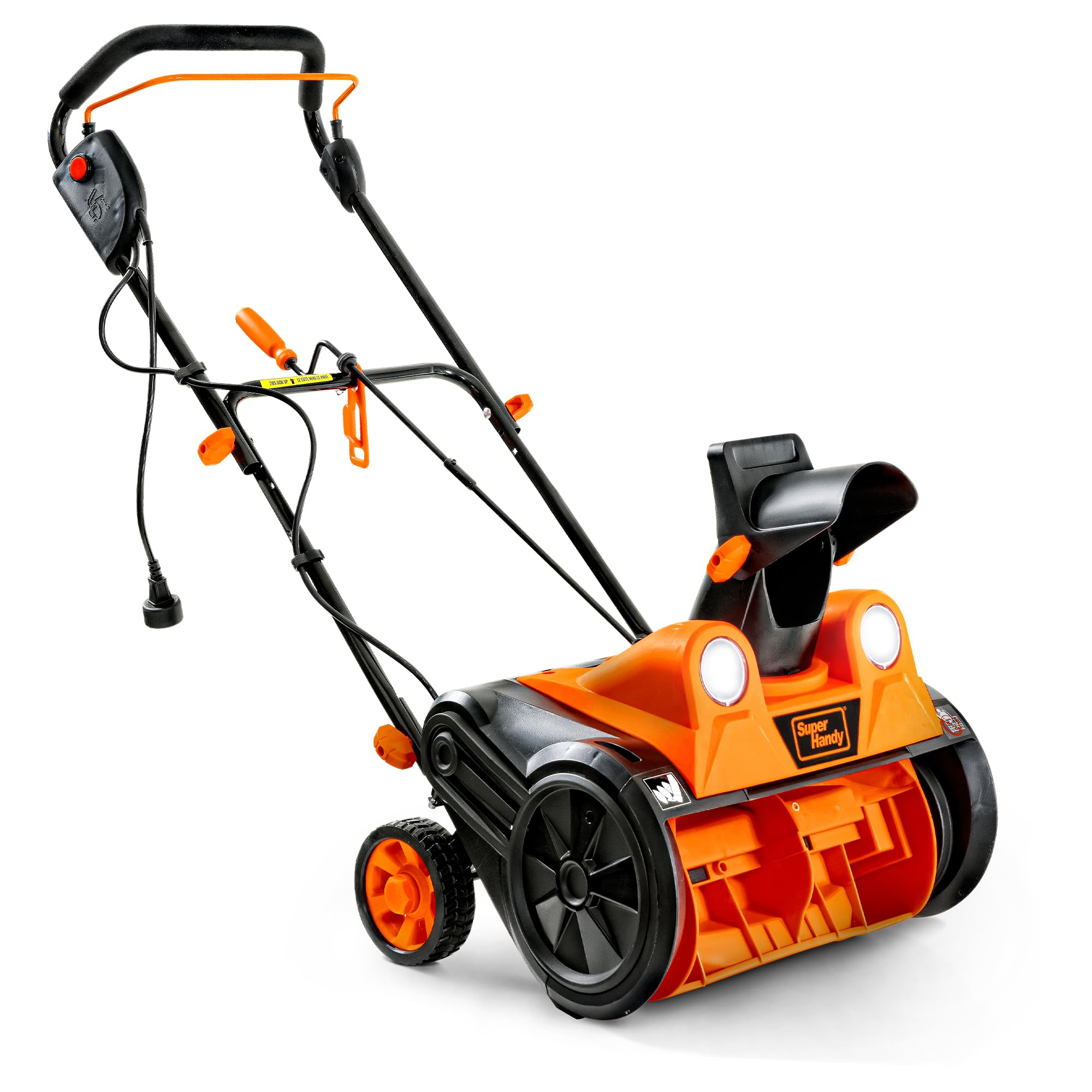 SuperHandy Quitanieves eléctrico con Cable, 46×25 cm, Alcance 7 m, Capacidad 320 kg/min, Faros LED, Ideal para entradas, aceras y Jardines