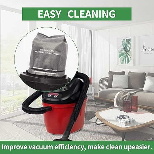 Miniatura 5 de Paquete de 6 bolsas de filtro de tela antipolvo 9-38737 de repuesto para aspiradoras Craftsman de 2 a 2.5 galones en húmedoseco y aspiradora