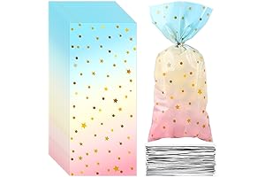 100 Pcs Pastel Cellophane Gift Bags