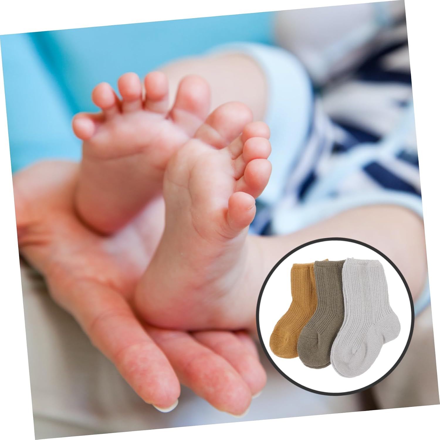 BESTonZON 3pairs Warm Socks Non-slip Mid Tube Socks for Newborns and Toddlers Soft and for s Months