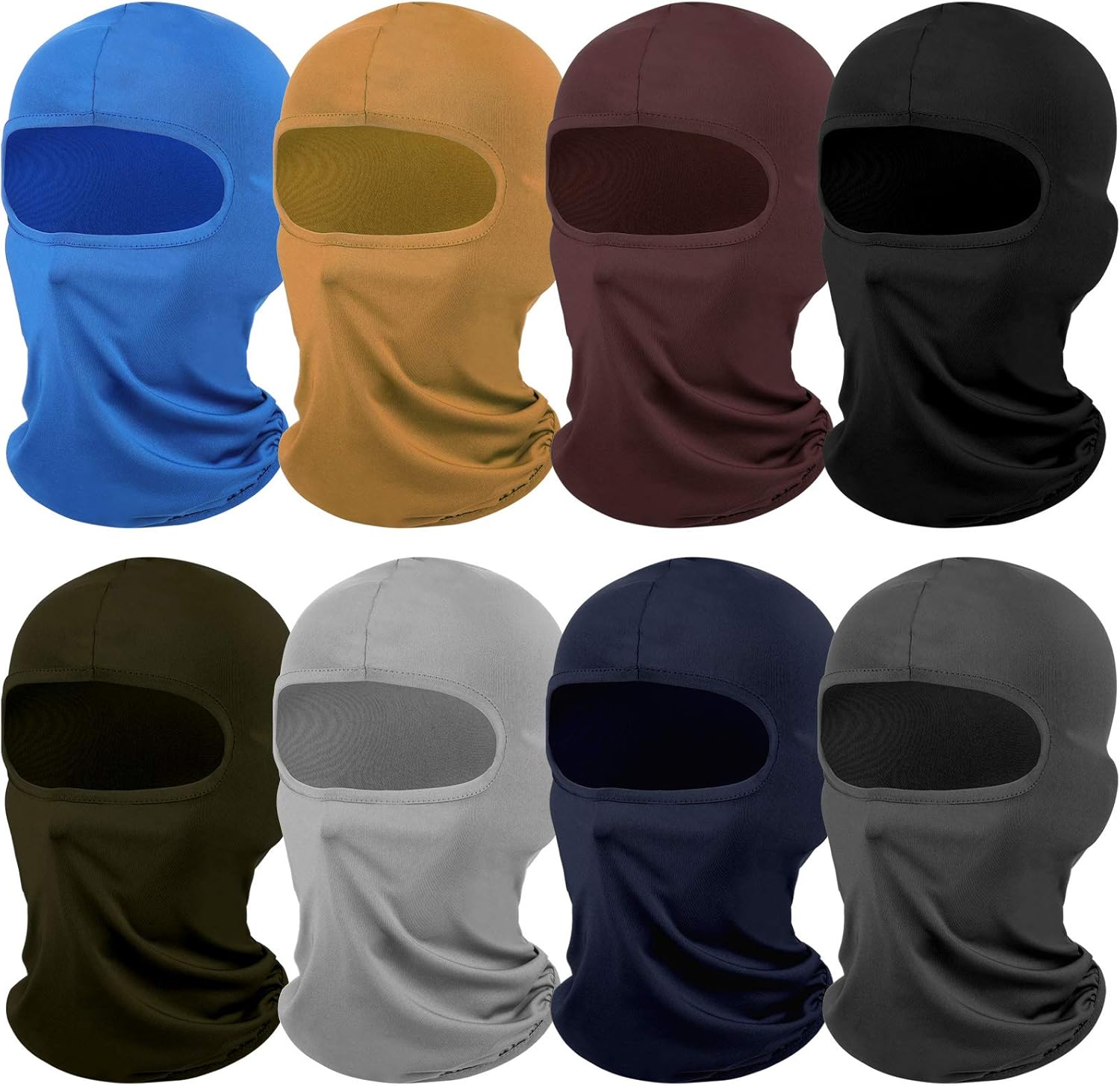 SATINIOR 8 Pcs Ski Mask Cover Full Face Mask Balaclava Winter Face Covering Thermal Breathable UV Protection Women Men