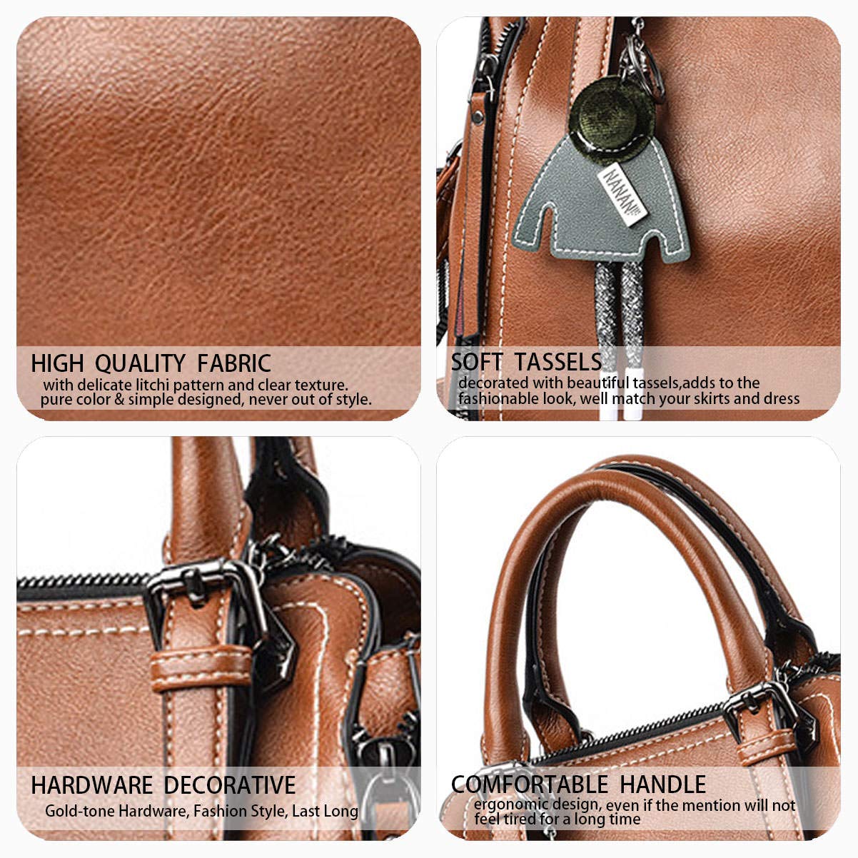 BUKESIYI Mujer Bolsos Bandolera Vestir Casual Bolsos de Mano Convertible PU Cuero Piel ES77139
