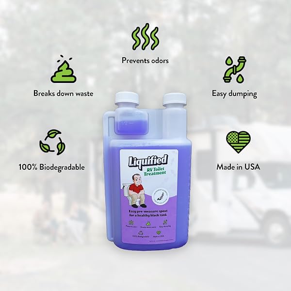 Liquified RV Toilet Treatment Liquified RV Toilet Treatment - Black Holding Tank Digester - Odor Eliminator - Lavender Scent - Matts RV Reviews (Lavender, 473ml) Lavender 473 ml (Pack of 1) in use