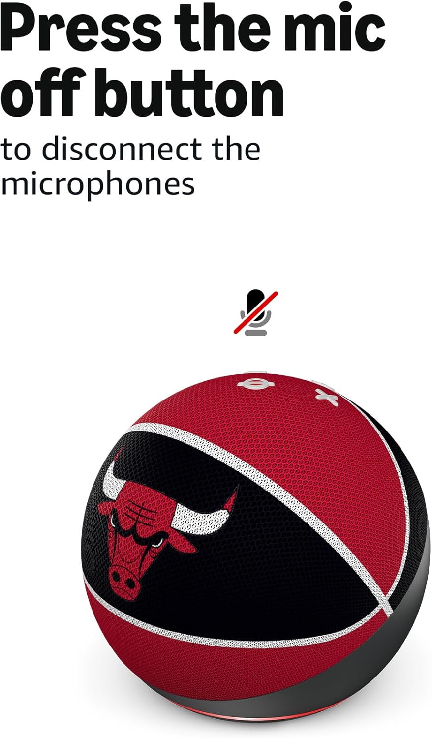 Amazon Echo Dot (newest model) | Officially Licensed NBA Limited-Edition | Chicago Bulls