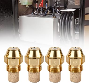 4Pcs Oil Burner Nozzle Fit for Aqua Hot, 0.35GPH 60 Degree Fuel Nozzle Brass Pressure Burner Oil Nozzles Replacement