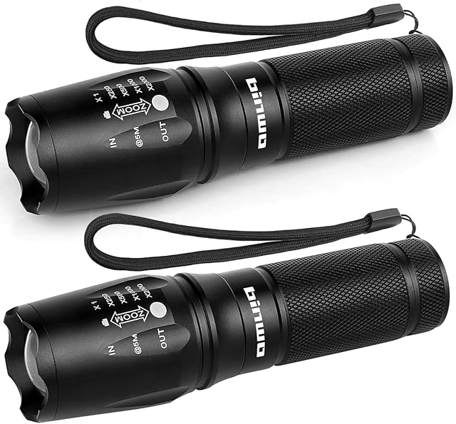 BINWO Emergency LED Torch - 5 Mode, High Lumen, Zoomable, Water Resistant, Handheld Flashlight - Camping Accessories