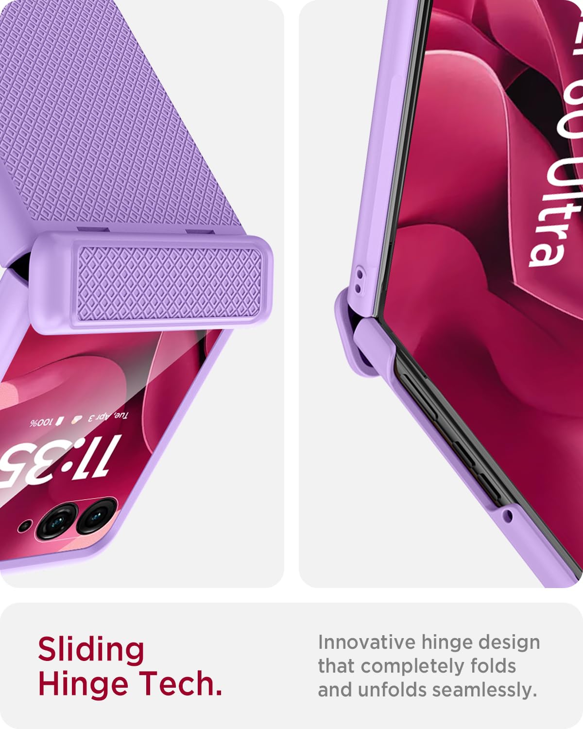 Miimall Custodia Compatibile con Motorola Razr 60, [PC Cover Antiurto], [Cavalletto Regolabile], [Protezione Cerniera], Pellicola Protettiva, Case