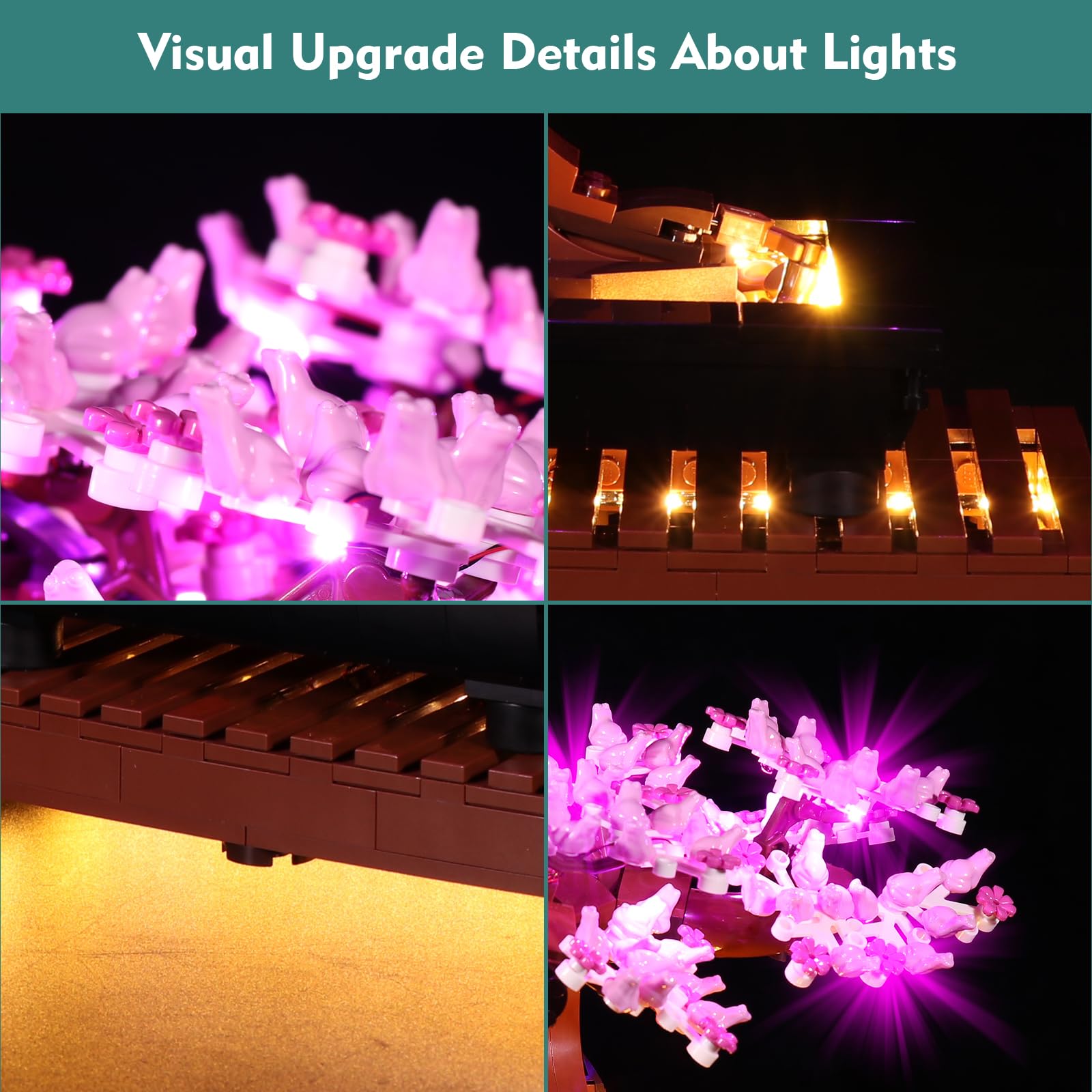 VONADO LED Light Kit Compatible with Lego Bonsai Tree 10281 Creative Lighting Set Accessories Compatible with Lego 10281 Bonsai Tree Building Set (Lights Only, No Models)