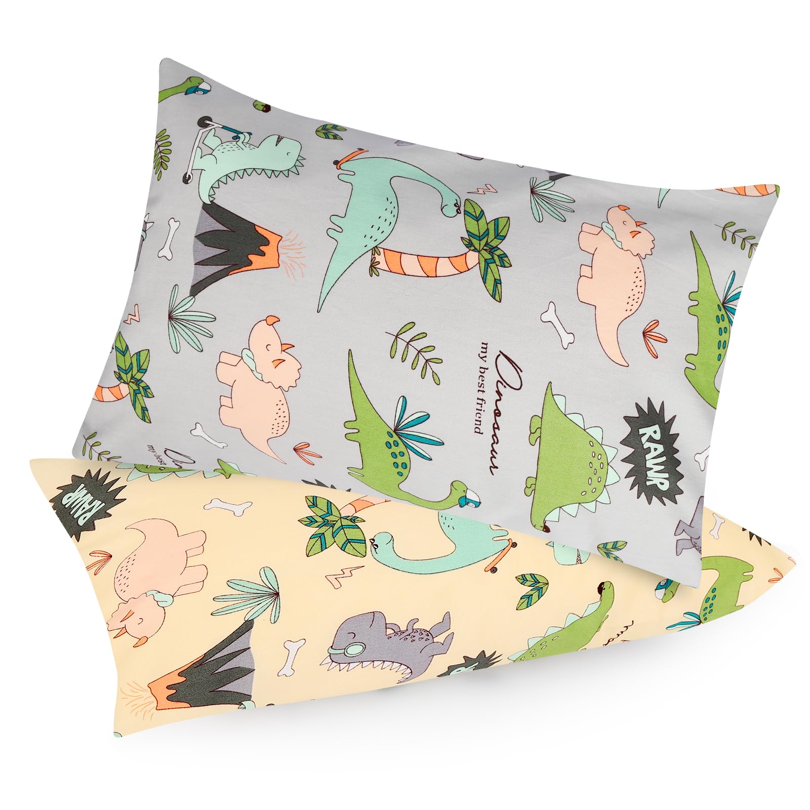 Gina Era Ergonomic Toddler Pillowcase,(2 Pack) 100% Cotton Pillowscase, Size:14 * 19 inch,Fits Kids Pillows sizesd 13 x 18 or 12x 16 - Machine Washable (style20)
