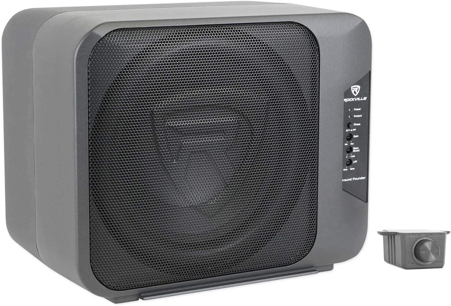 Ground Pounder 800W Powered Dual 10.5" Car Subwoofer, Class A/B Amplifier, 2 Ohm, Compact Aluminum Enclosure, Deep Bass, Easy Installation for Car Audio