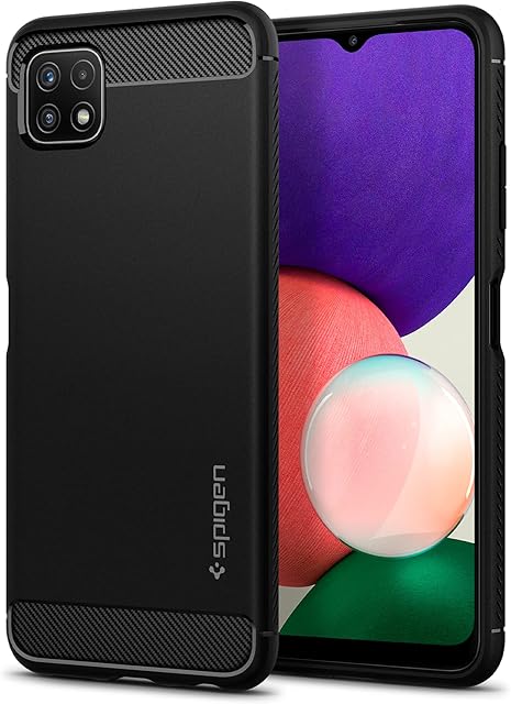 Spigen Rugged Armor Case Compatible with Samsung Galaxy A22 5G - Matte Black
