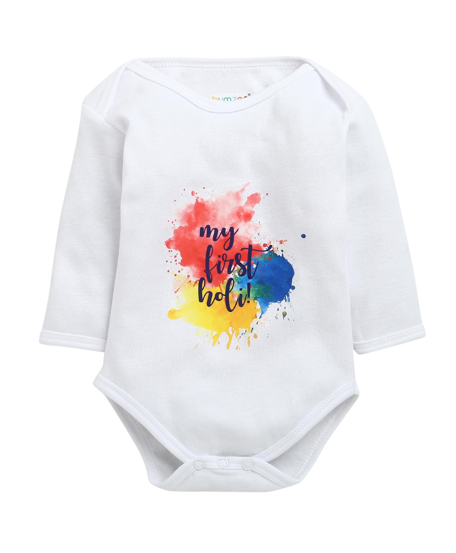 Unisex Baby Premium Cotton My First Holi Bodysuit