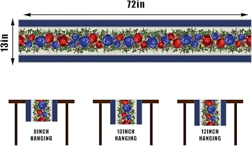 Miniatura 2 de Camino de mesa de Navidad azul mantel de Navidad para invierno, Año Nuevo, decoración de Navidad azul y suministros para mesa de cocina del hogar,