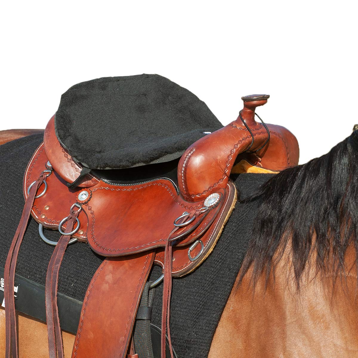 Cashel Western Saddle Large Fleece Tush Cushion, Black