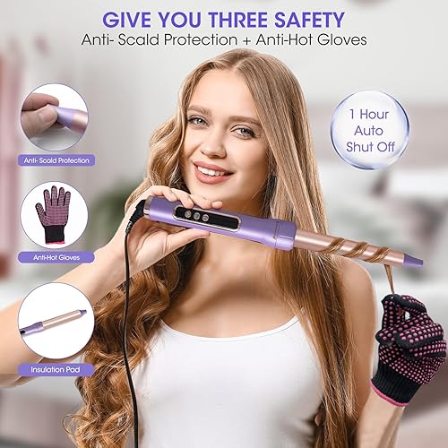 Miniatura 6 de Rizador de varita, juego de varita rizadora 5 en 1, juego de rizador de calor instantáneo, rizador de pelo con 5 barriles de cerámica