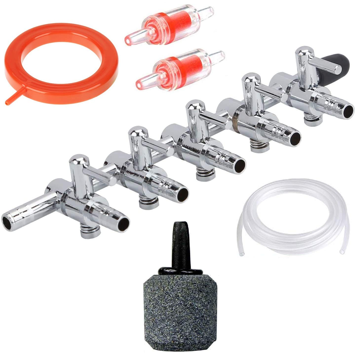 DESPACITO® Aquarium Silicone Airline 5 Meter Tubes Soft Hose, Stainless Steel Air Flow Splitter Control Valves, 2 Check Valves, 2 Air Stones for Fish Tank, Air Pump Accessories(6pcs) (B08626RBLF) Amazon Price History, Amazon Price Tracker