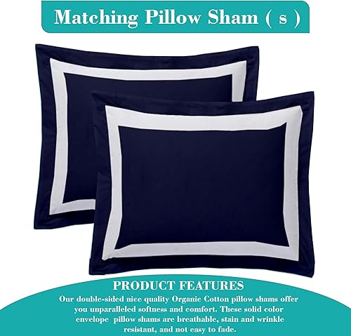 Miniatura 4 de Juego de funda de edredón de 3 piezas de lujo, 850 hilos, 100% algodón orgánico, colección de ropa de cama de alta calidad, tamaño California King,