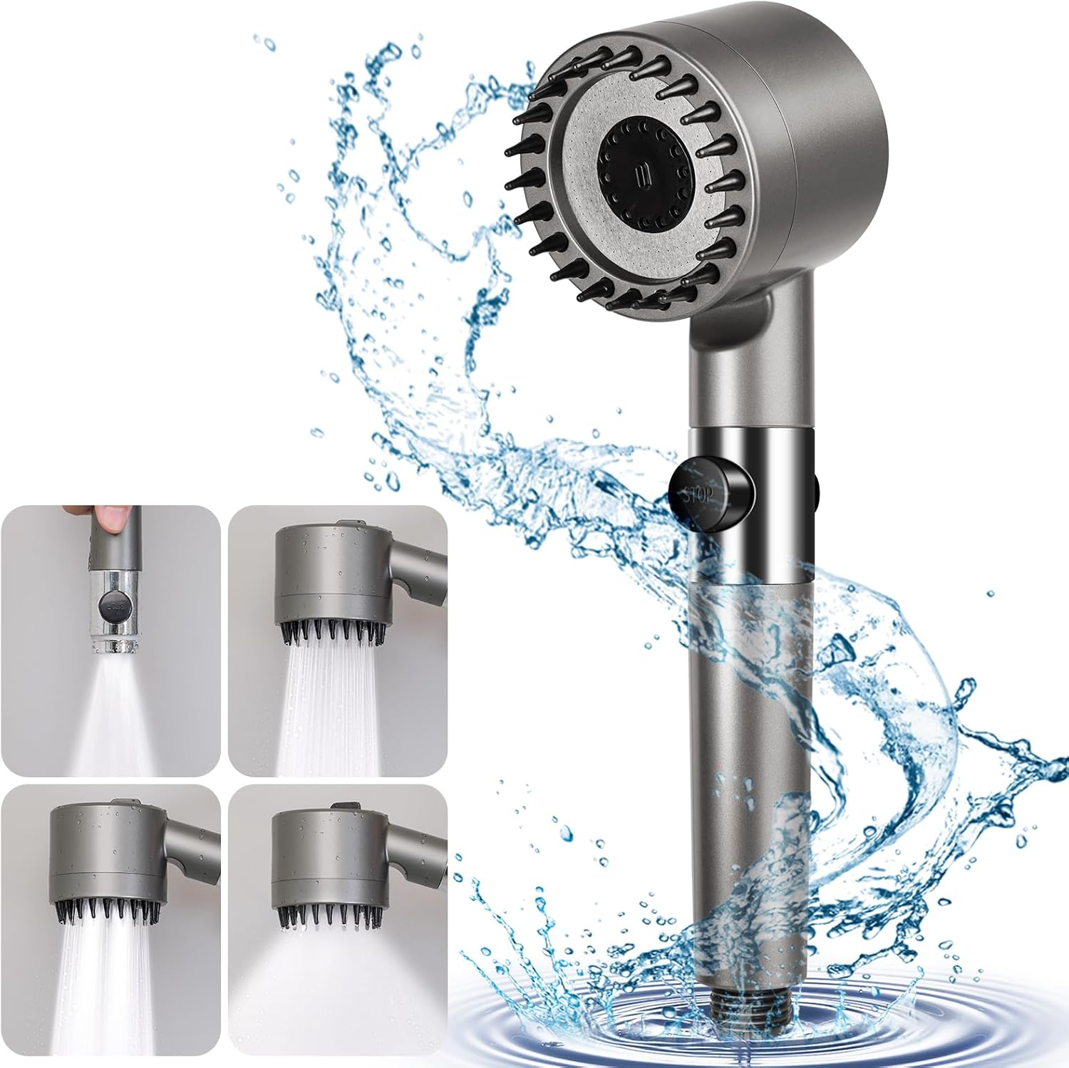 Duschkopf Mit Filter 4-in-1 - Wassersparende Handbrause Mit 5 Filterkartuschen