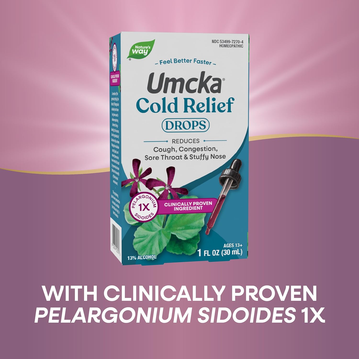 Nature’s Way Umcka Cold Relief Drops, Multi-Symptom Cold Relief, Sore Throat, Cough, Stuffy Nose, and Congestion, Homeopathic, Phenylephrine Free, Non-Drowsy, 1 Fl Oz (Packaging May Vary) - Image 4