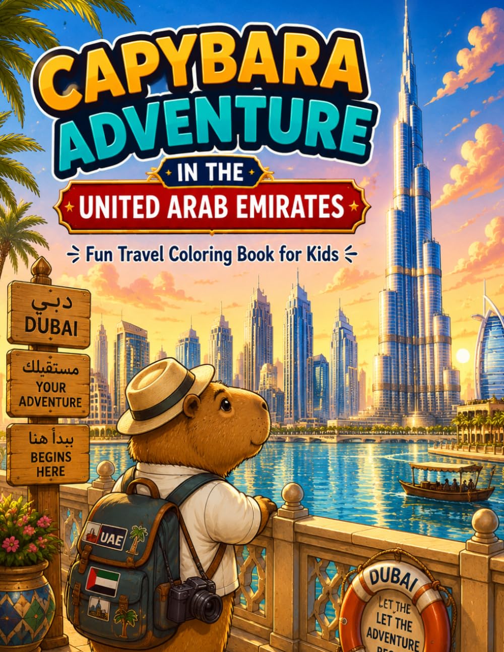 CAPYBARA ADVENTURE IN THE UNITED ARAB EMIRATES: Fun Travel Coloring Book for Kids (Capybara Around the World)