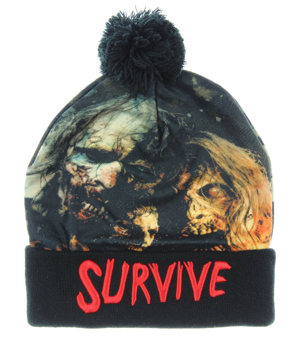 AMCThe Walking Dead Sublimated Survive Text Cuff Pom Beanie
