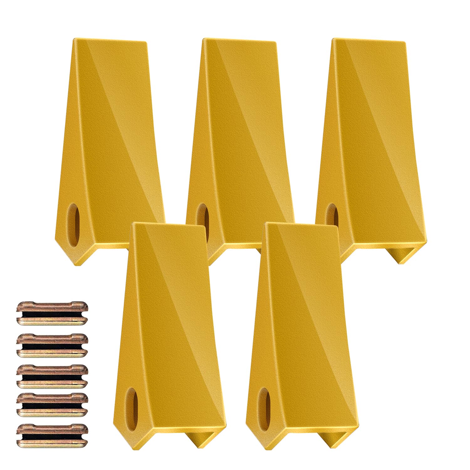 Upgraded 230SP Excavator Bucket Teeth with Pins, Mini Backhoe Skid Steer Accessories fh with TF23P Flex Pins for 23 & 230 Series Skid Steer loaders and excavators(5 Packs)