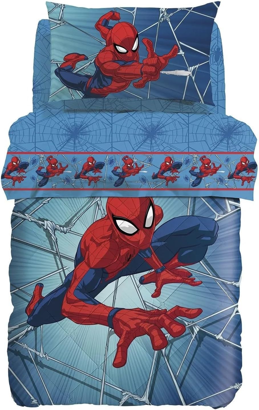 Caleffi Marvel - Copriletto-trapuntato Spider man Superhero Ragazzo Singolo, 1012158
