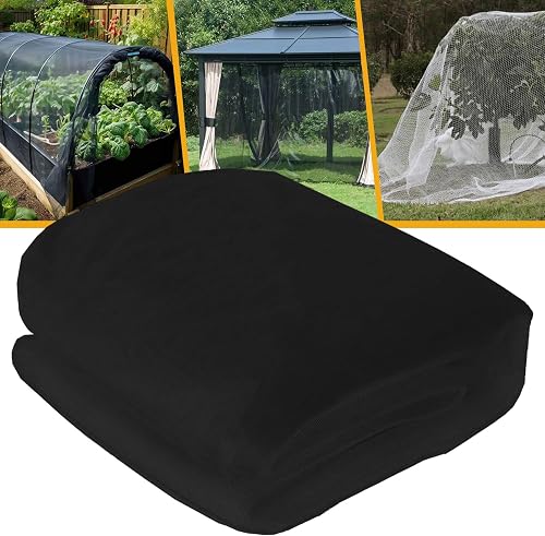 Garden Mosquito Netting 10 x 49 Ft – 1mm Fine Mesh Pest Barrier for Plants, Fruit Trees & Vegetables – Breathable 40D Polyester Netting for Patio, Balcony & Outdoor Use (Black)