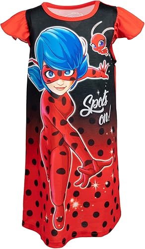 Miraculous Pijama de noche para niñas de mariquita a niño grande