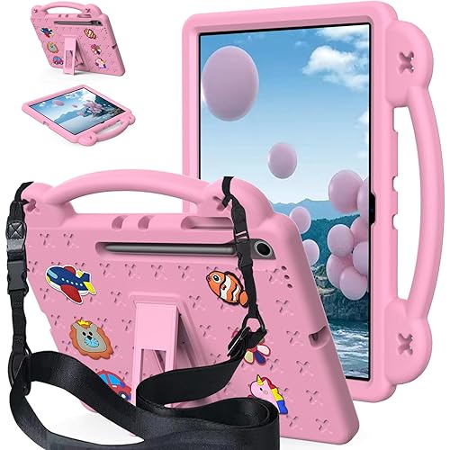 Kids Case for Samsung Galaxy Tab S10 FE Plus 13.1 inch Tablet, EVA Kids Shockproof Cover 13.1'' with Strap Handle Stand (Pink)