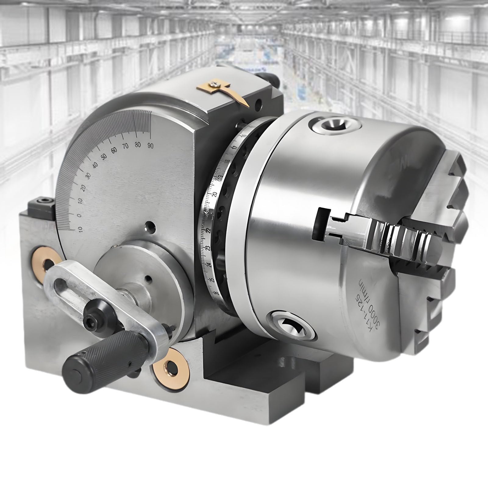 ExoticaBlend Dividing Head Dividing Head Set 3-jaw Chuck Milling Set with Chuck+Tailstock+Dividing Plates for Milling Grinding Drilling Machine, Reduction Ratio 1:40 4in