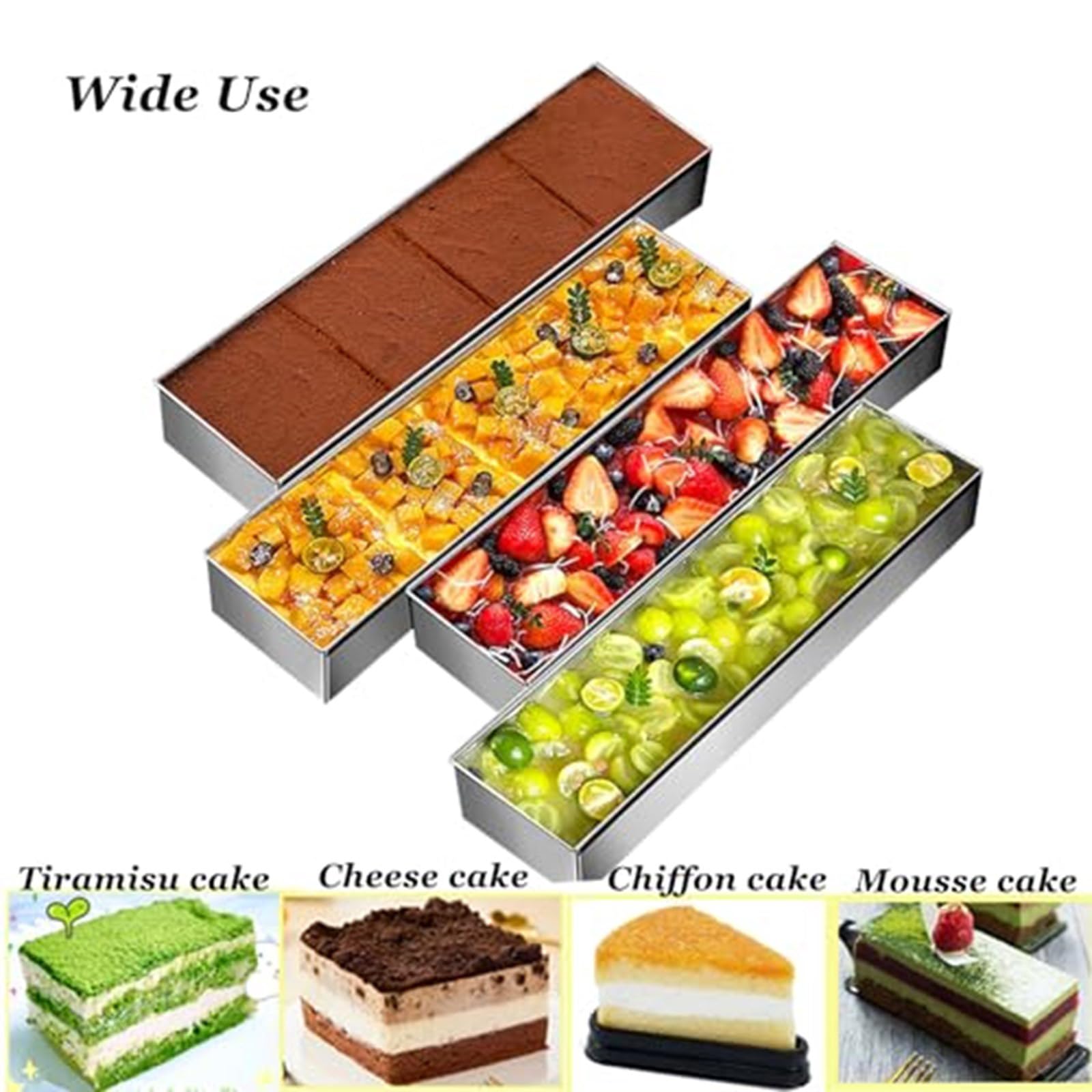 Cadre à gâteau Tiramisu en aluminium antirouille avec spatule incluse - Gadget de cuisine professionnel