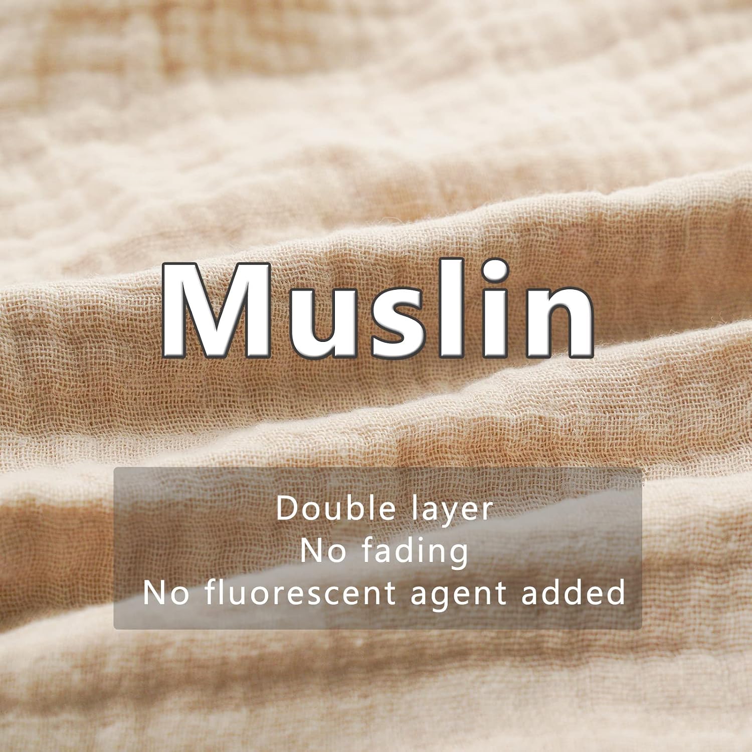 ZIGJOY Baby Comforter Blanket Muslin Cotton Security Blanket Bunny Lovey Boy Girl Unisex Soft Baby Gift for Infant Newborn Toddler Khaki - Image 3