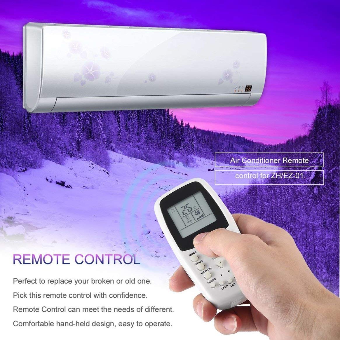 Sostituzione telecomando telecomando universale Smart Climatizzatore ZH/EZ-01 AC A/C - Grigio