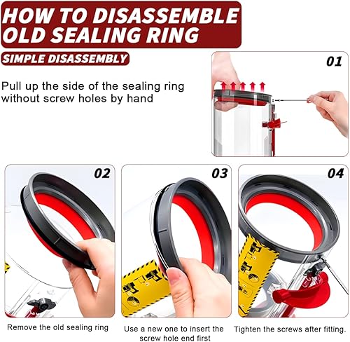 Miniatura 5 de LHYNEE Anillo de sellado de cubo de polvo para Dyson V11, sello fijo superior para aspiradora Dyson V15 SV14 SV15 SV22, piezas de repuesto de junta
