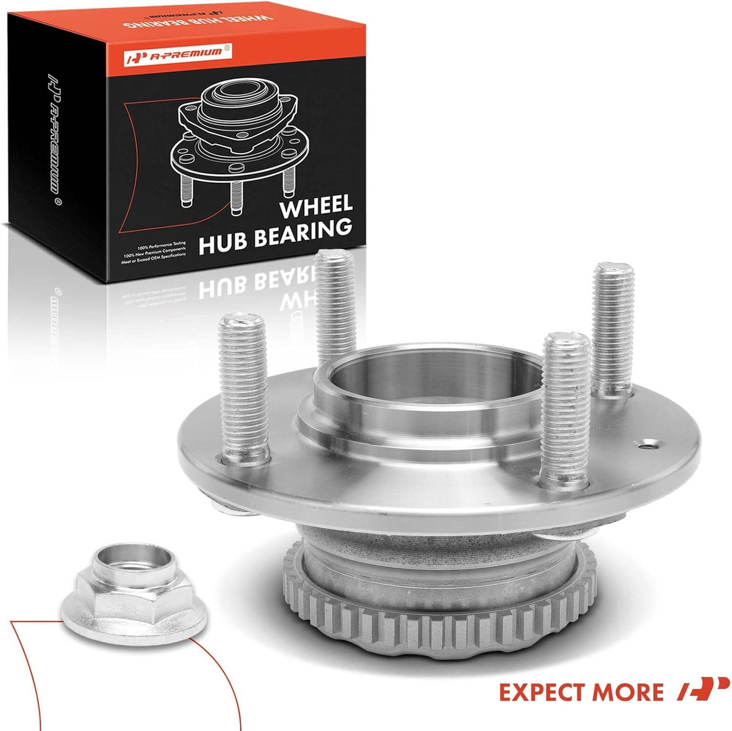A-Premium 2 x Rear Wheel Bearing and Hub Assembly with ABS Ring & 4-Lug Compatible with Honda Accord 1998-2002, L4 2.3L - Image 9
