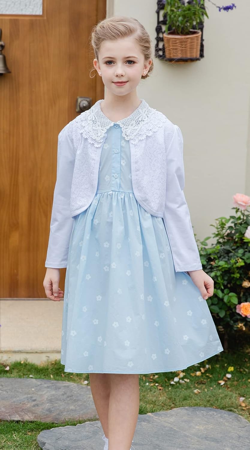 SMILING PINKER Little Girls' Long Sleeve Lace Bolero Cardigan Shrug : Clothing, Shoes & Jewelry