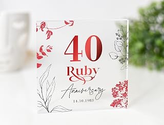 Personalized 40th Wedding Anniversary Gift - Ruby Anniversary - Gifts for Couples, Gifts for Husband Wife Parents, Mum and Dad wedding, couples anniversary