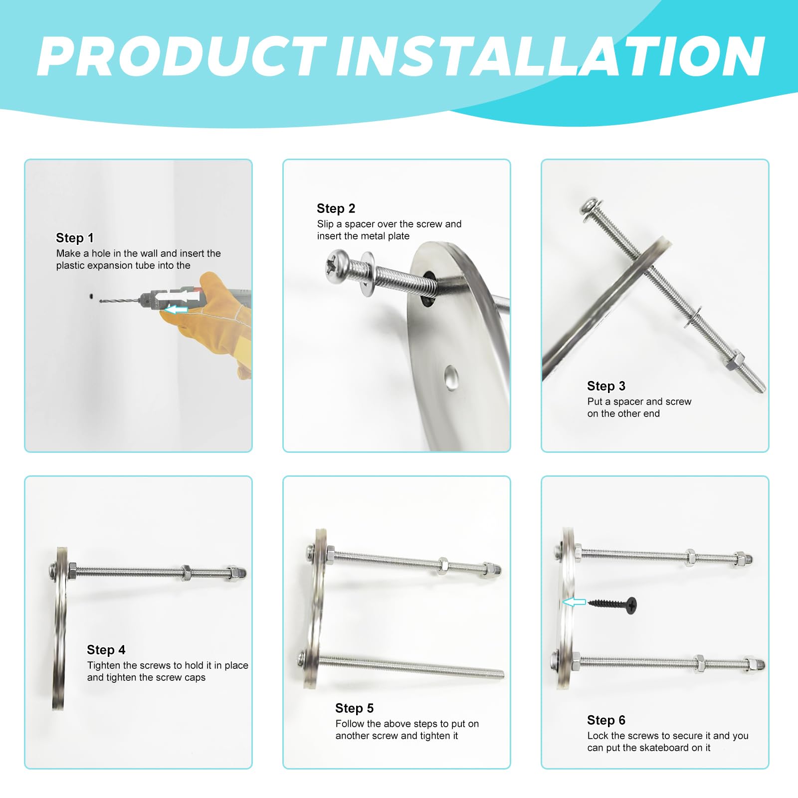Skateboard Wandhalterung Aus Metall – 2er-Set Mit Montagezubehör, Platzsparend, Mit Schwebeeffekt, Für Garage, Wohnzimmer & Kinderzimmer – Hält Boards & Zubehör Skateboard Wandhalterung Aus Metall – 2er-Set Mit Montagezubehör, Platzsparend, Mit Schwebeeffekt, Für Garage, Wohnzimmer & Kinderzimmer – Hält Boards & Zubehör