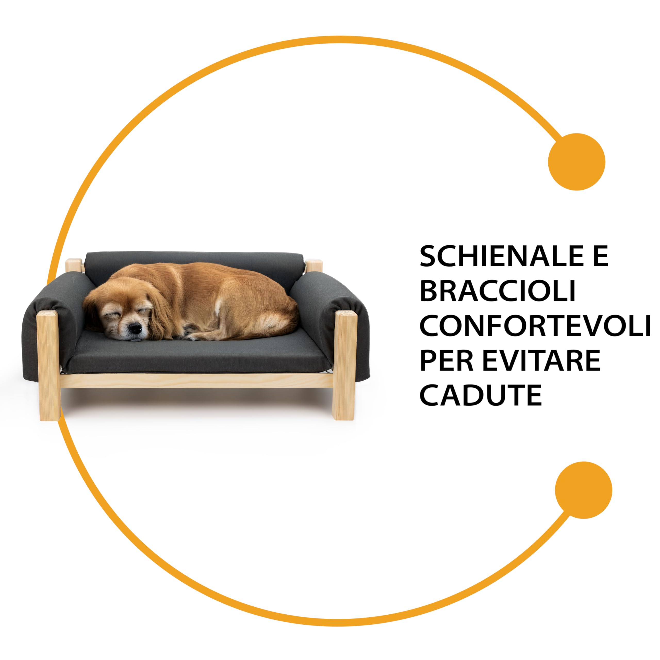 Ferplast Cuccia Cani e Gatti in Legno Certificato FSC® con Cuscino Morbido, Stile, Comfort e Durevolezza, 70 x 44 x h 29 cm.