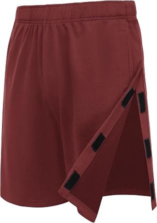 Deyeek Unisex Tear Away Shorts 9" Snap On Athletic Shorts Cotton Post Knee Hip Surgery Recovery Lounge Short with Pockets