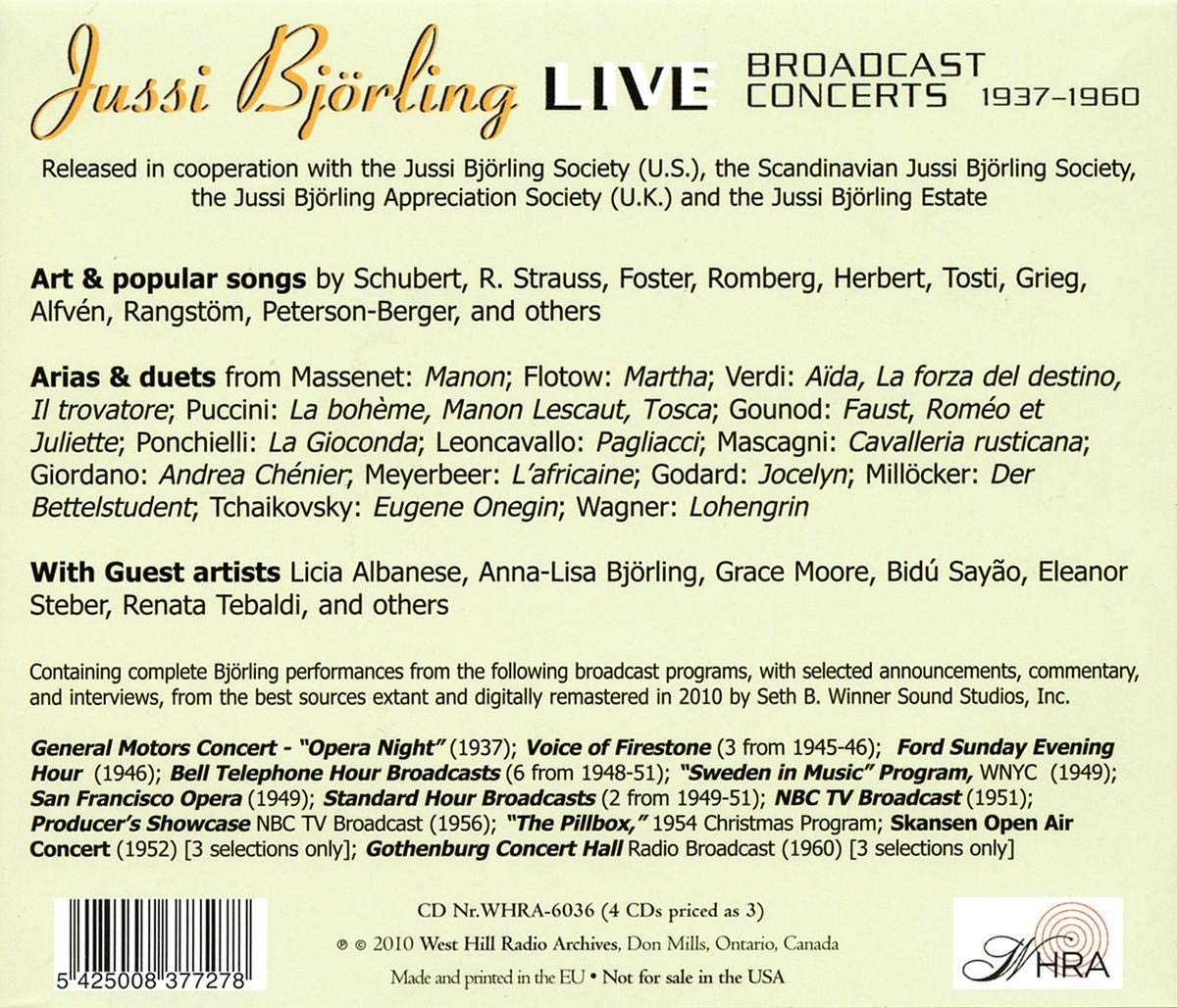 Live - Broadcast Concerts 1937-1960